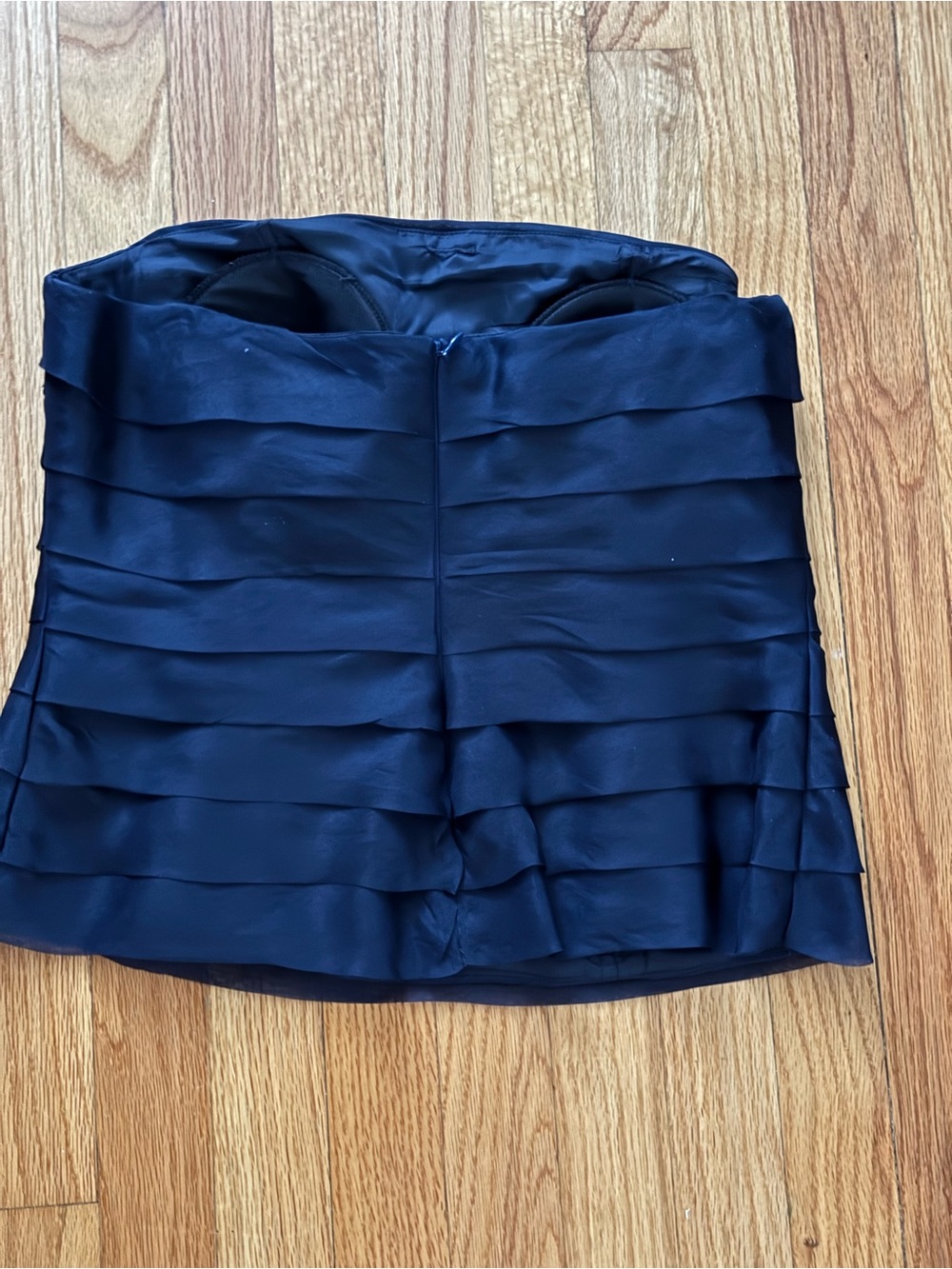 Vintage Kristali Pure Silk Navy Black Tie Strapless Gown Set Shawl Formal Custom - Picture 6 of 14